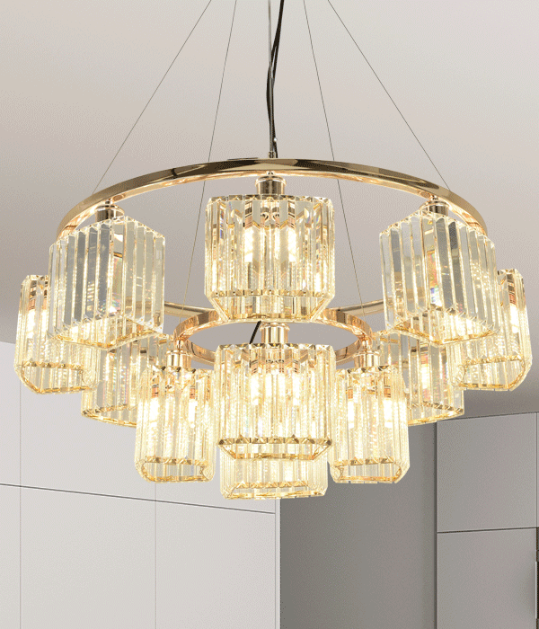 W 아이링 12등 크리스탈샹들리에 거실전등